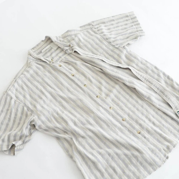 Vintage 90'S Northern Elements Cream & Blue Stripe Button Up Shirt Size XL (5) - Picture 10 of 10